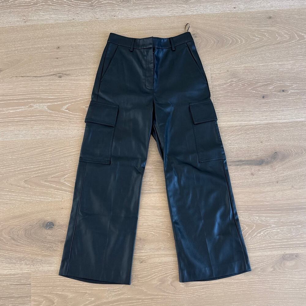 Stella McCartney Cargo Pants Vegan Leather Size EU 36 Black